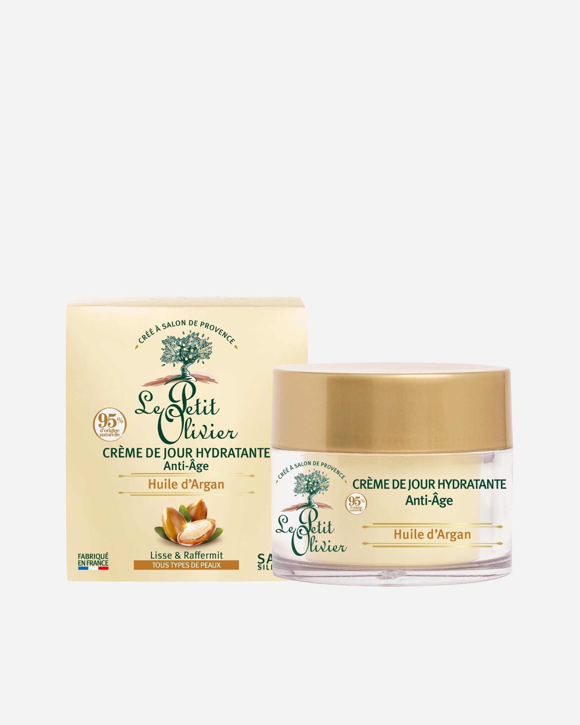 Le Petit Olivier Crème de Jour Hydratante Anti-Âge Huiled'Argan