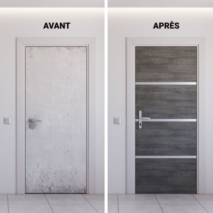 Kit di ristrutturazione per porte interne - NORDLINGER PRO - 4 pannelli 85 x 50 cm e 3 profili 85 x 2 cm - Grigio agata