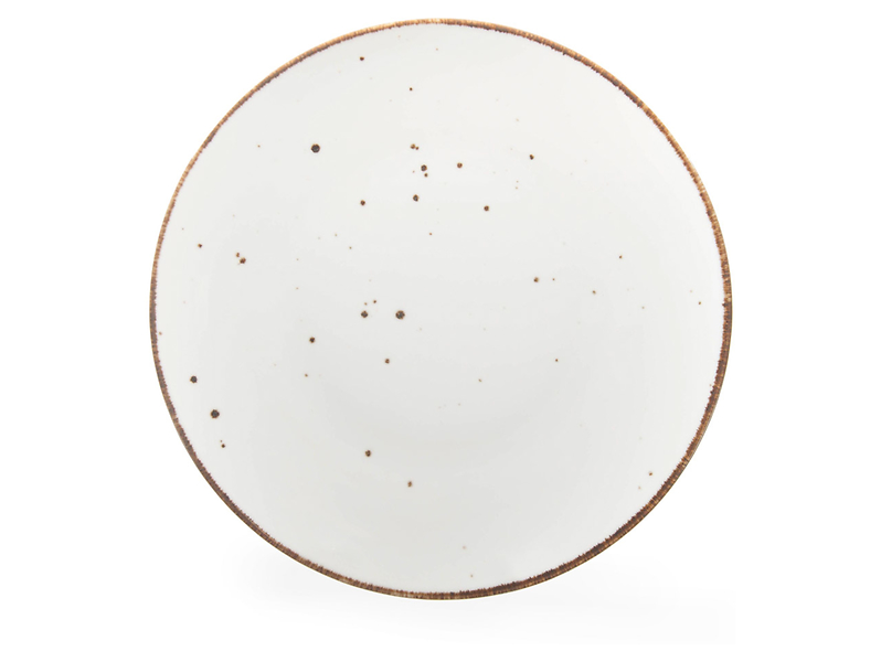 Talerz obiadowy Cottage porcelanowy biało-złoty
