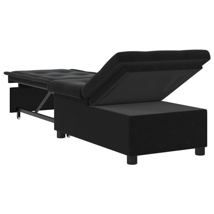 712009 & Sofá cama 3 en 1, diván, convertible, extraíble, terciopelo negro