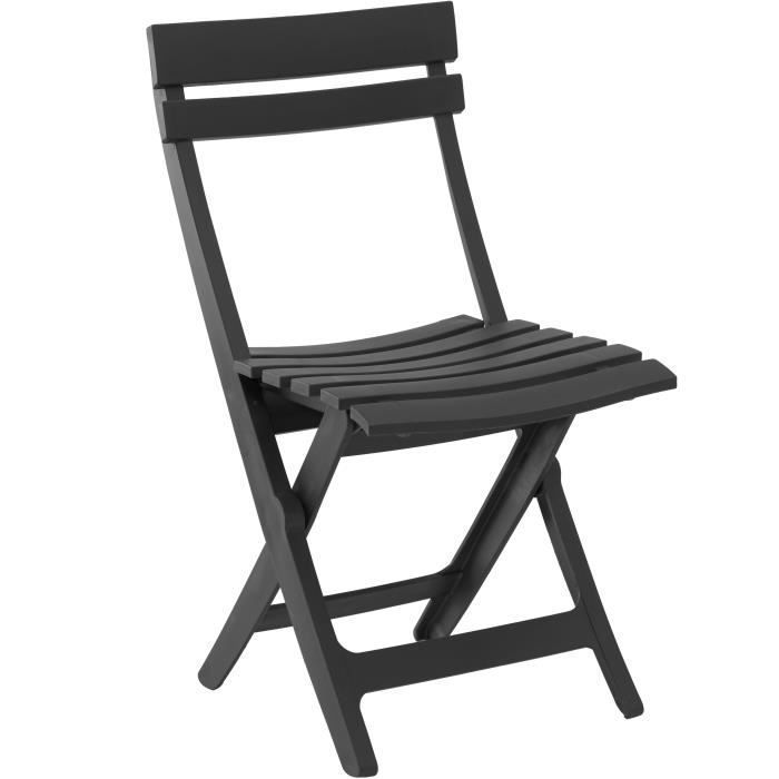 Silla plegable Miami - GRILL ME - Antracita - Resistente a la intemperie y fácil de guardar