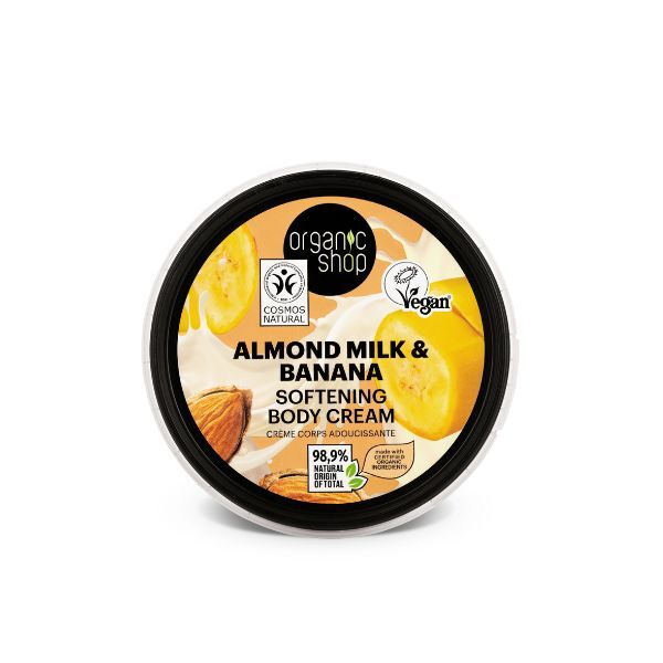 Zjemňujúci telový krém s mandľovým mliekom a banánom Organic Shop 250 ml