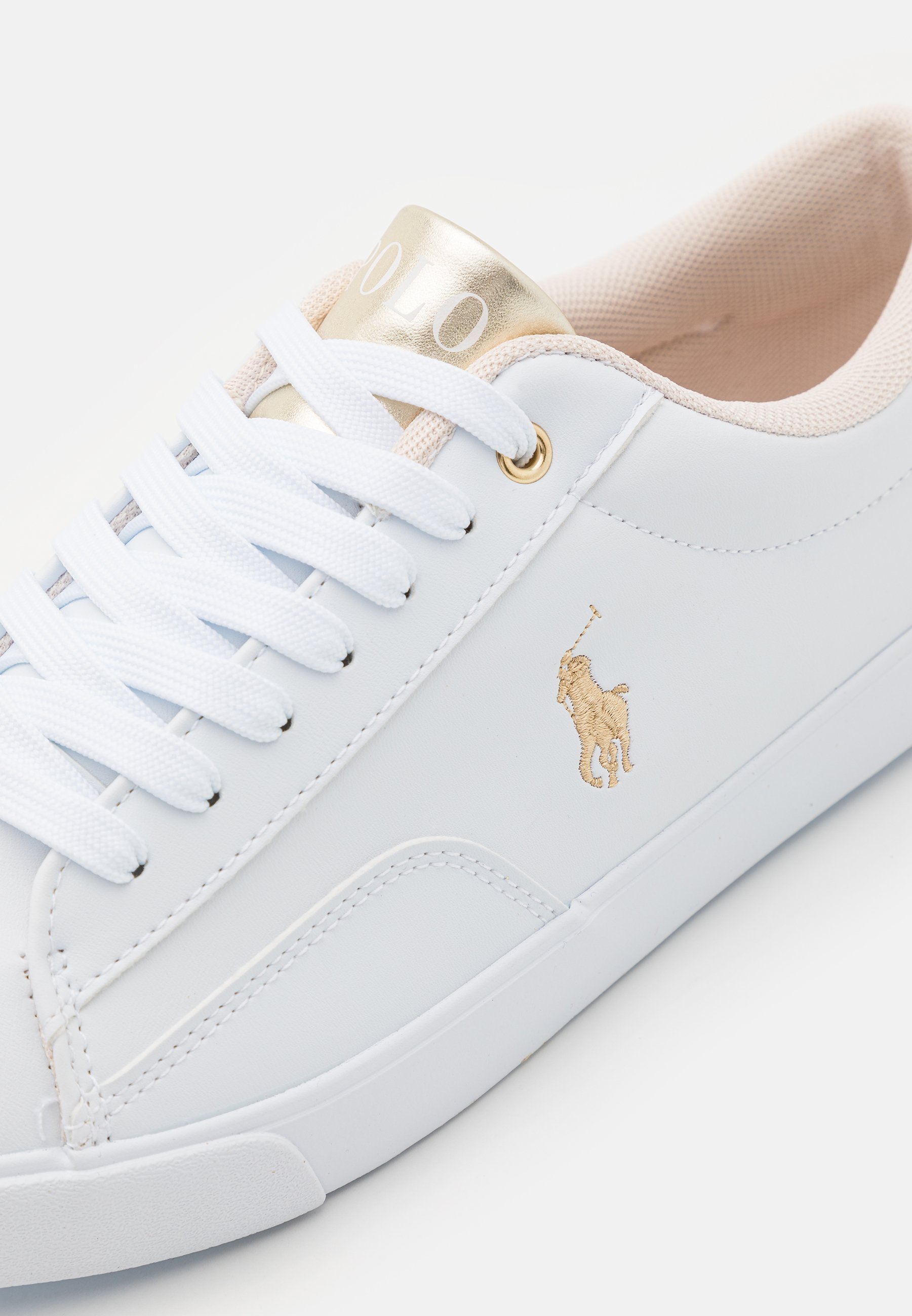Polo Ralph Lauren THERON - Sneakers - wit/goud metallic/goud glitter