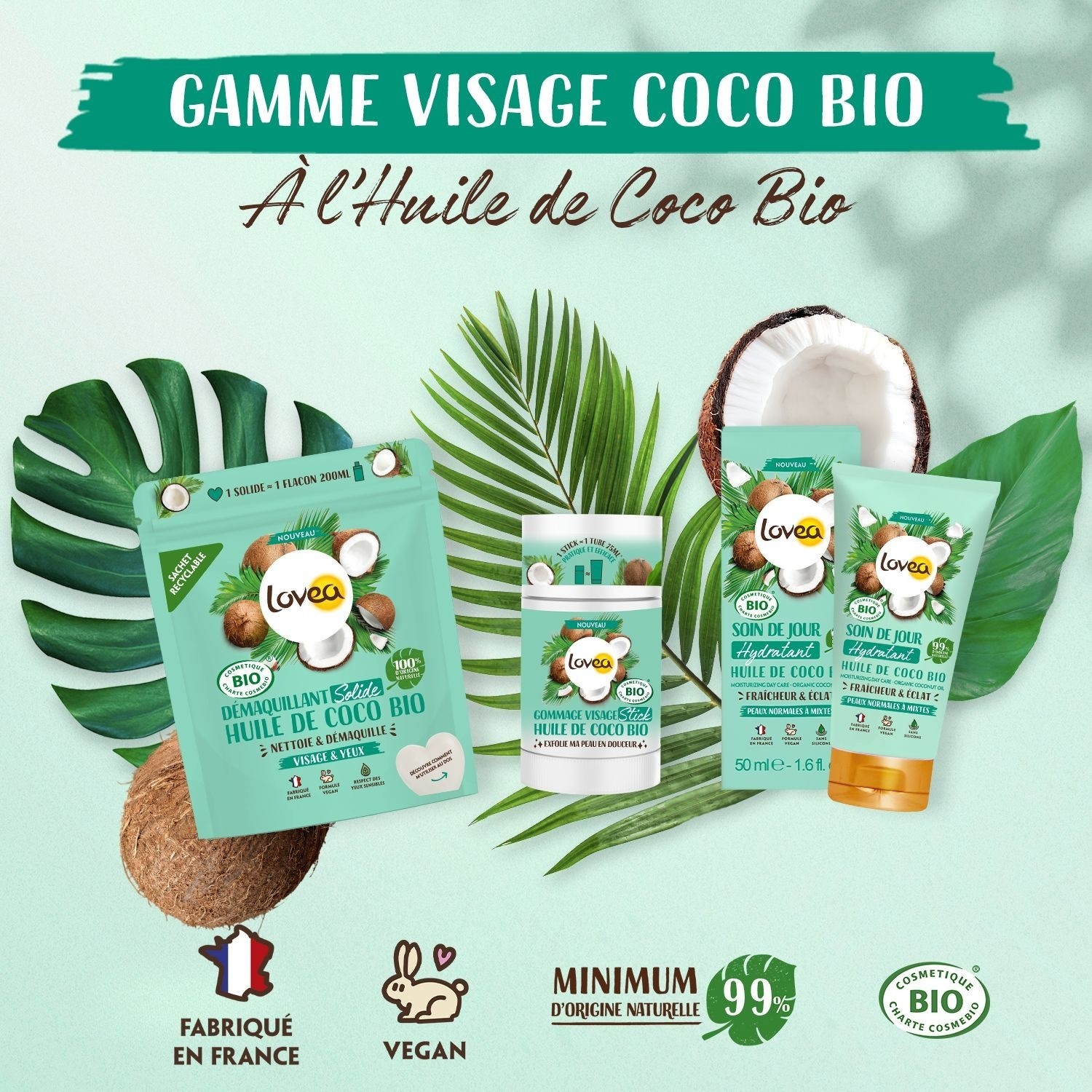 Lovea Soin de Jour Huile de Coco Bio CertifiéBIO