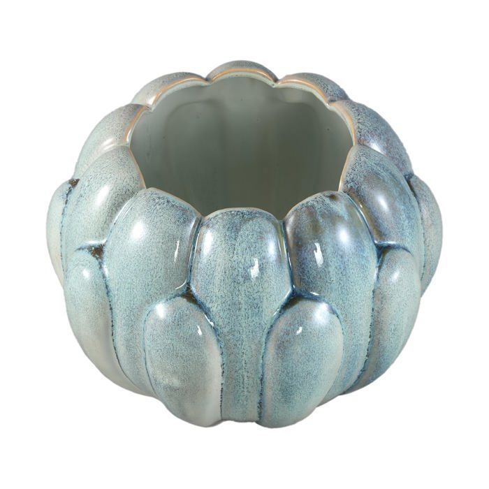 PTMD Pot de fleurs Divinder - 25x25x19 cm - Céramique - Pétrole