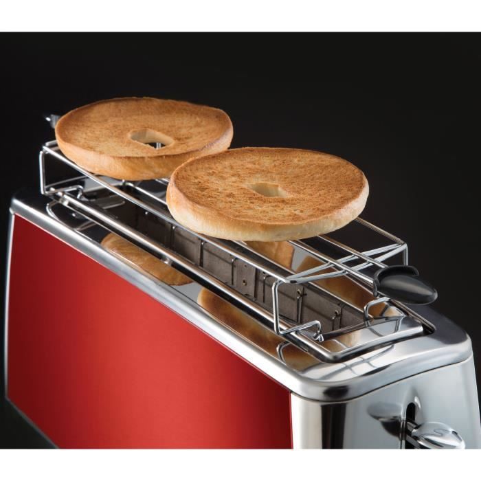 Toaster - RUSSELL HOBBS - Luna Solar Red - Long Slot - 1420 W - Reheat and Defrost Functions