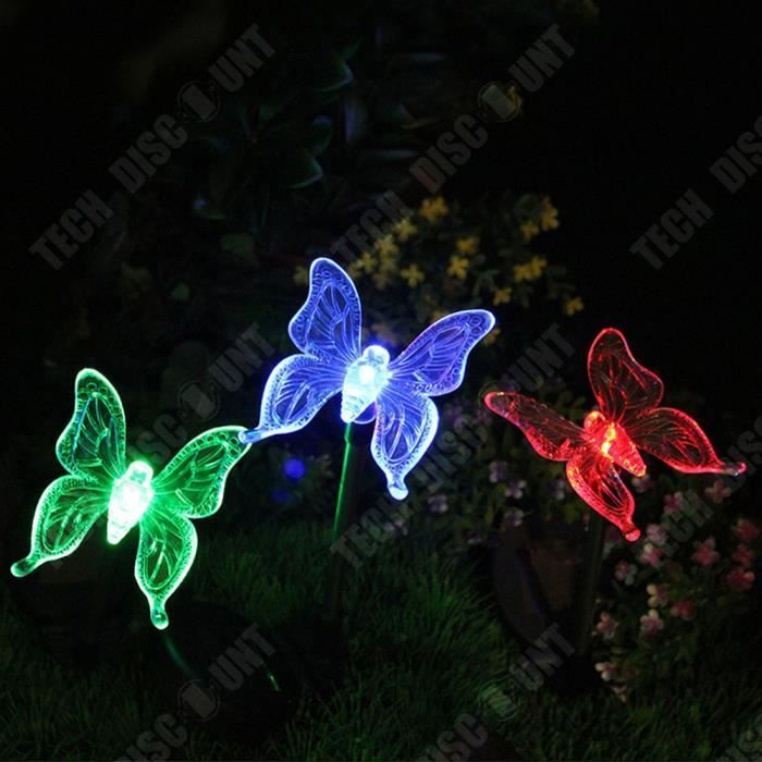 TD® Lampe solaire LED éclairage luminaire extérieur Terrasse Jardin papillon décoration - Eclairage solaire en forme de papillon