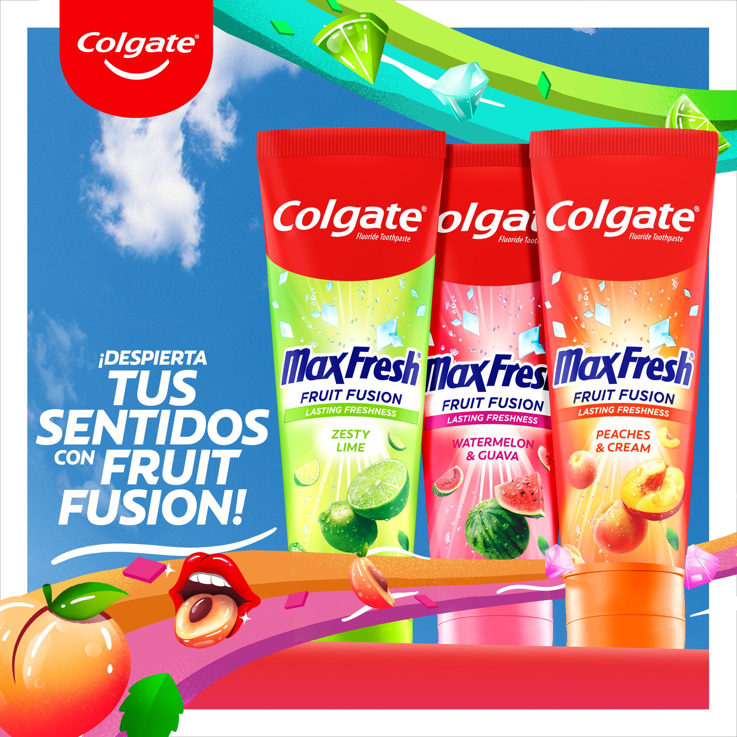 Colgate Max Fresh Fruit Fusion pasta za zube s mirisom breskve i kreme Paste za zube i paste za zube