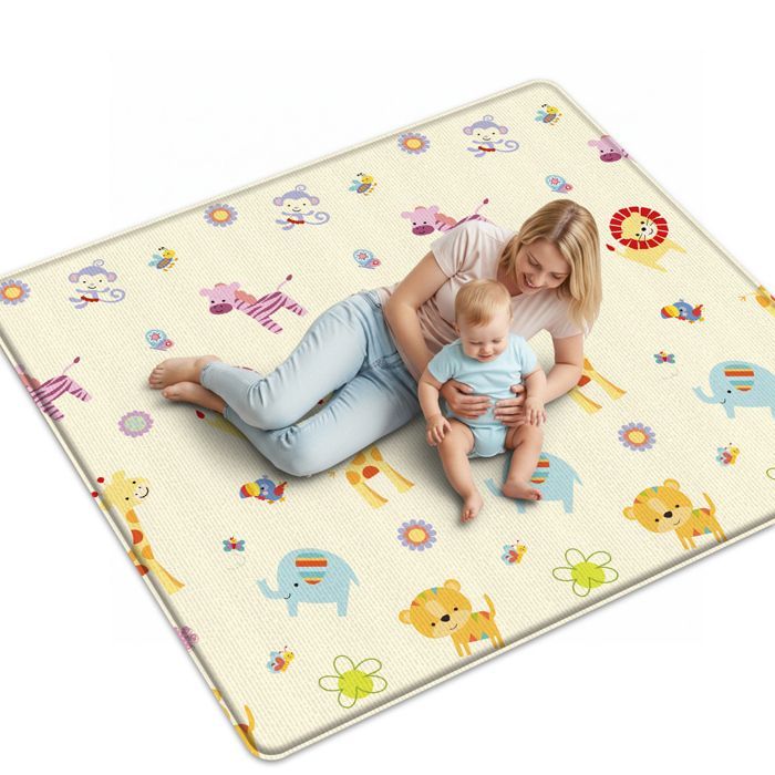 Alfombra de juegos plegable, impermeable y de doble cara para bebés - 200x180x1cm - Alfombra de actividades - Segura para bebés, no tóxica, antideslizante