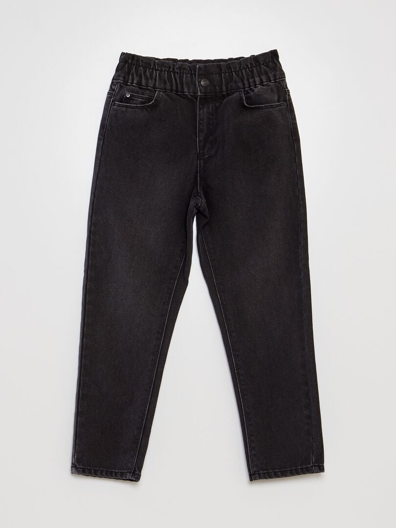 Pantalones vaqueros Paperbag - NEGRO