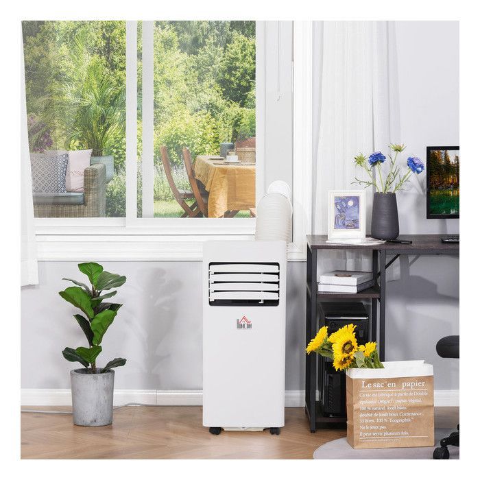 Draagbare 3-in-1 airconditioner – 7000 BTU, met 24-uurs timer, afstandsbediening en ontvochtigingsfunctie, voor ruimtes van 10-15 m²