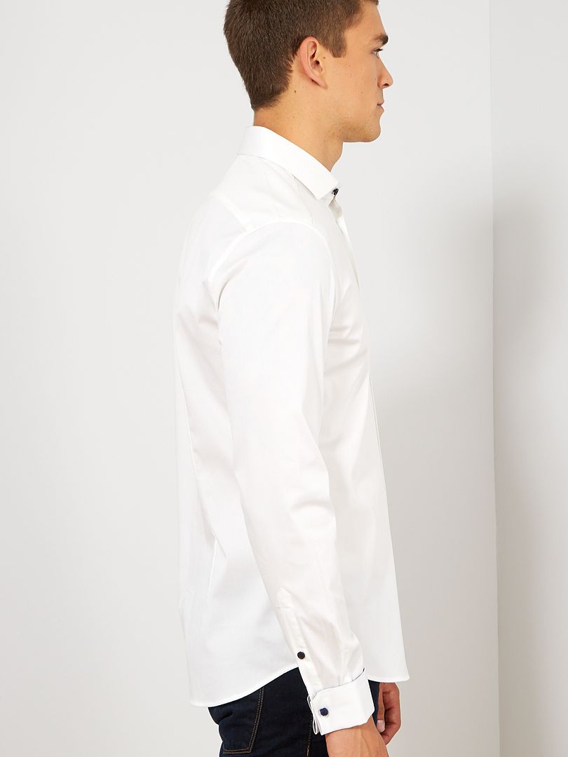 Camisa ajustada elástica - Blanca
