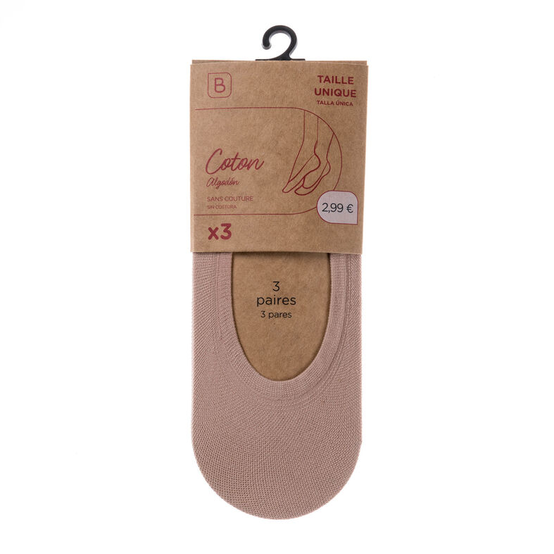 Protector de pies de algodón beige para mujer - Talla única