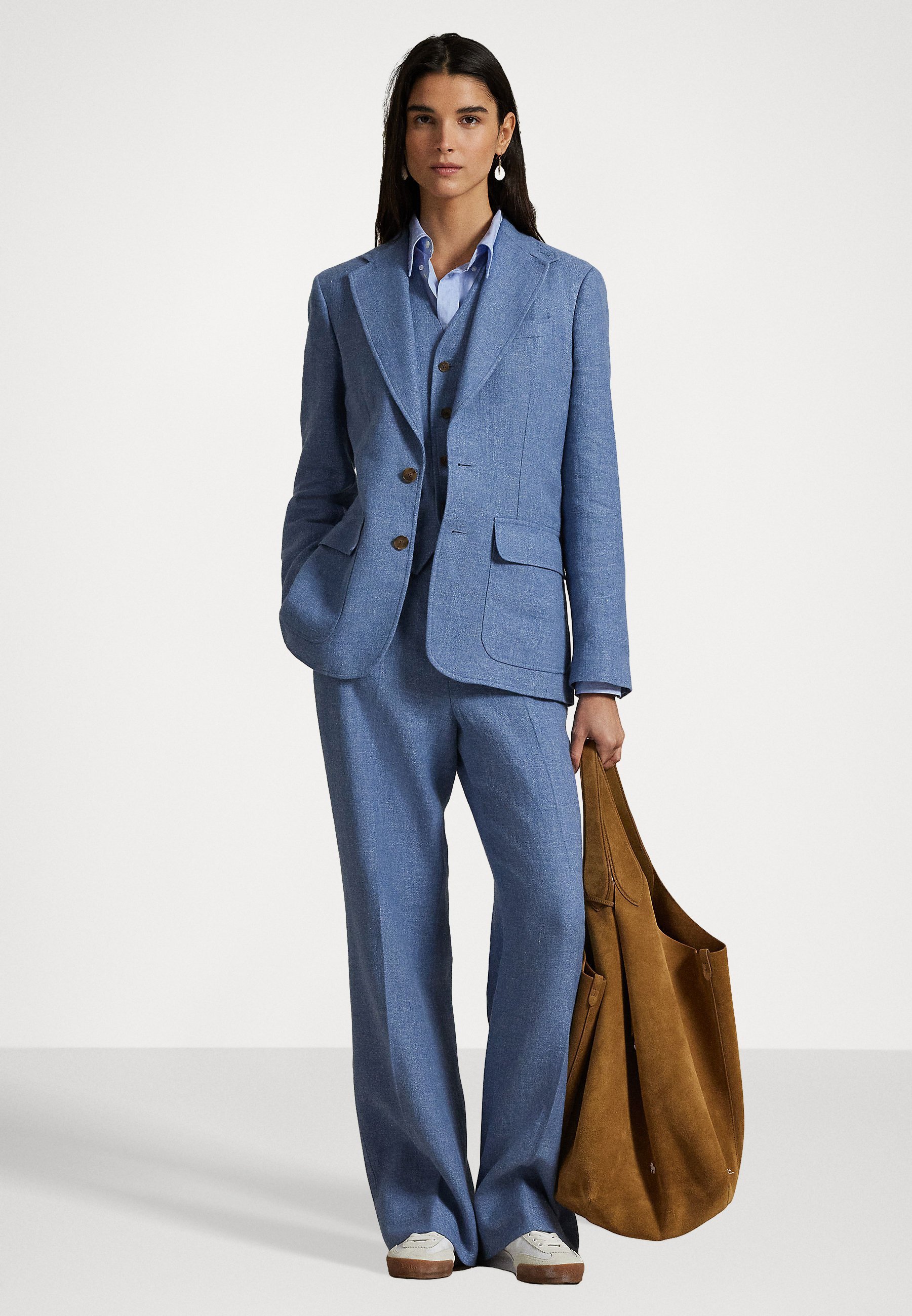 Polo Ralph Lauren LINEN COTTON TWILL BLAZER - Švarkas - mėlynas