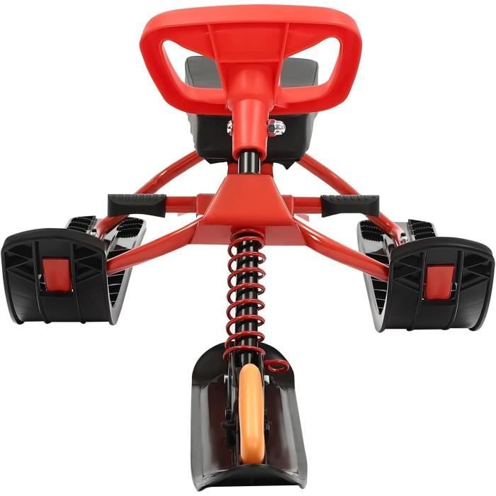 SKIBOB - BICICLETA DE ESQUÍ - Bicicleta de esquí para niños y adultos - con manillar - roja - 121 x 50 x 45 cm - 5-18 años