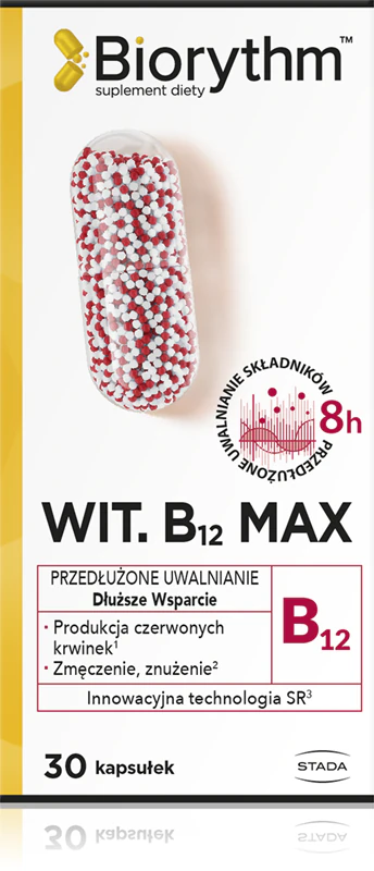 Biorythm Vitamine B12 Max voedingssupplement capsules met verlengde afgifte met vitamine B12