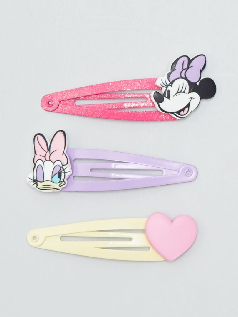 Conjunto de 3 prendedores de roupa da 'Minnie Mouse' e da 'Daisy Duck' - ROSA