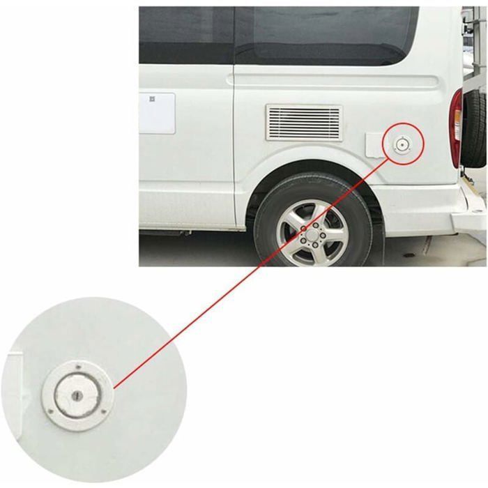 Tapón de llenado hermético con cerradura, 2 llaves para autocaravana, caravana, RV (blanco)