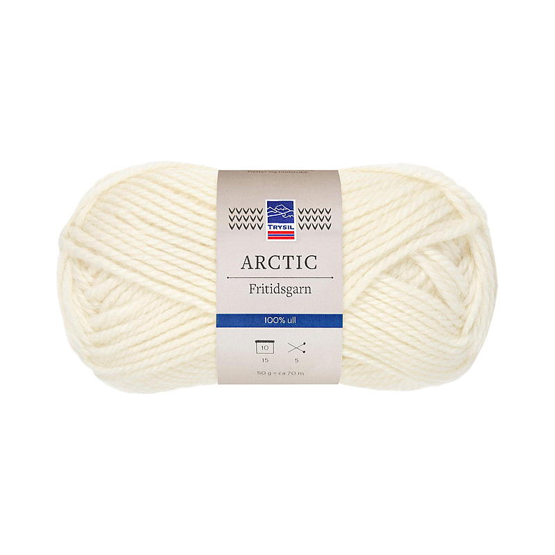 Filato Trysil Arctic Leisure in lana 100% pura lana vergine, colore bianco sporco.