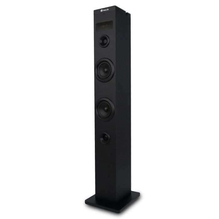 NGS SKY CHARM 50W Bluetooth-torenluidspreker met afstandsbediening, optische ingang, USB, FM-radio en AUX-ingang - Zwart