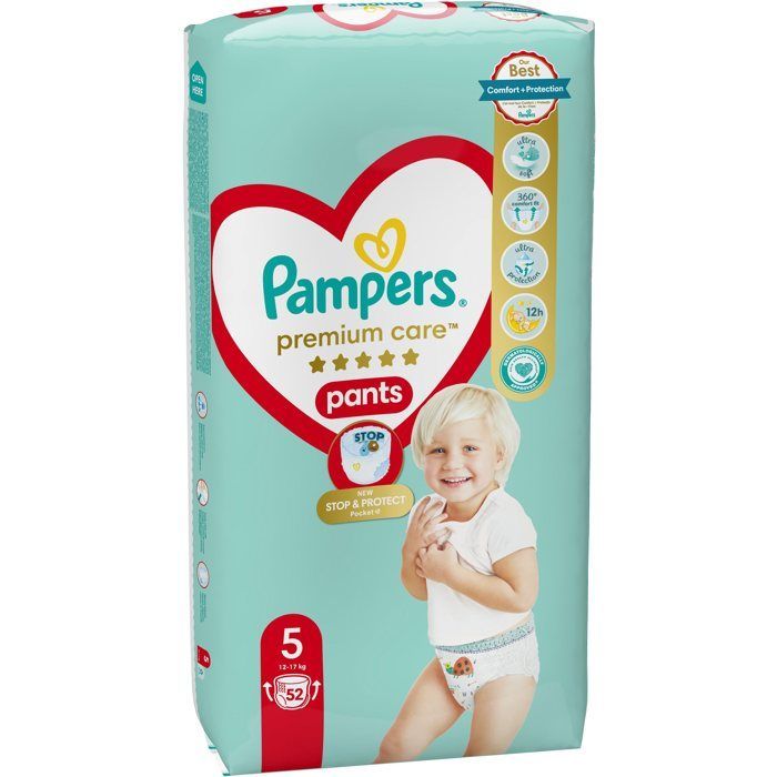 PAMPERS Premium Care velours broekjes. 5 (52 kg)