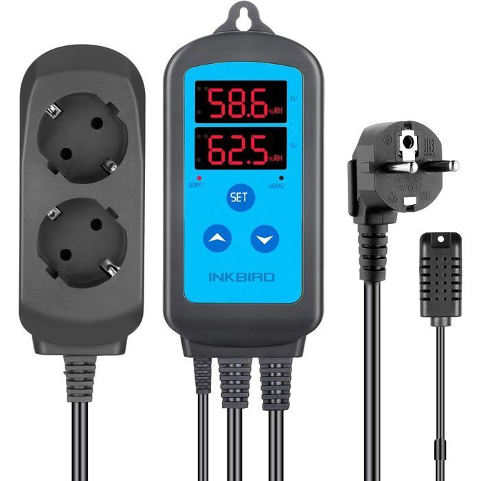 Inkbird IHC-200 Plug-in Hygrostat Thermostat with Probe, Humidity Regulator, Indoor Humidity Controller with Alarm Function
