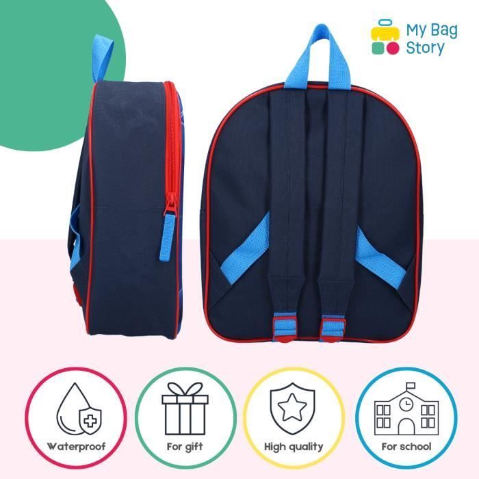 mybagstory- Sac à dos - 3D – Spiderman – Bleu - Enfant - Ecole - Maternelle - Garderie – Primaire - Cartable Garçon - Taille 32 cm