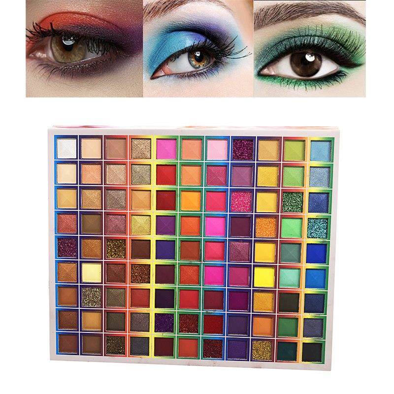 Paleta de Sombras Carnival Brasileira com 99 Cores, Sombras Matte com Glitter, Sombras Peroladas com Glitter e Pigmentos Neon para Olhos