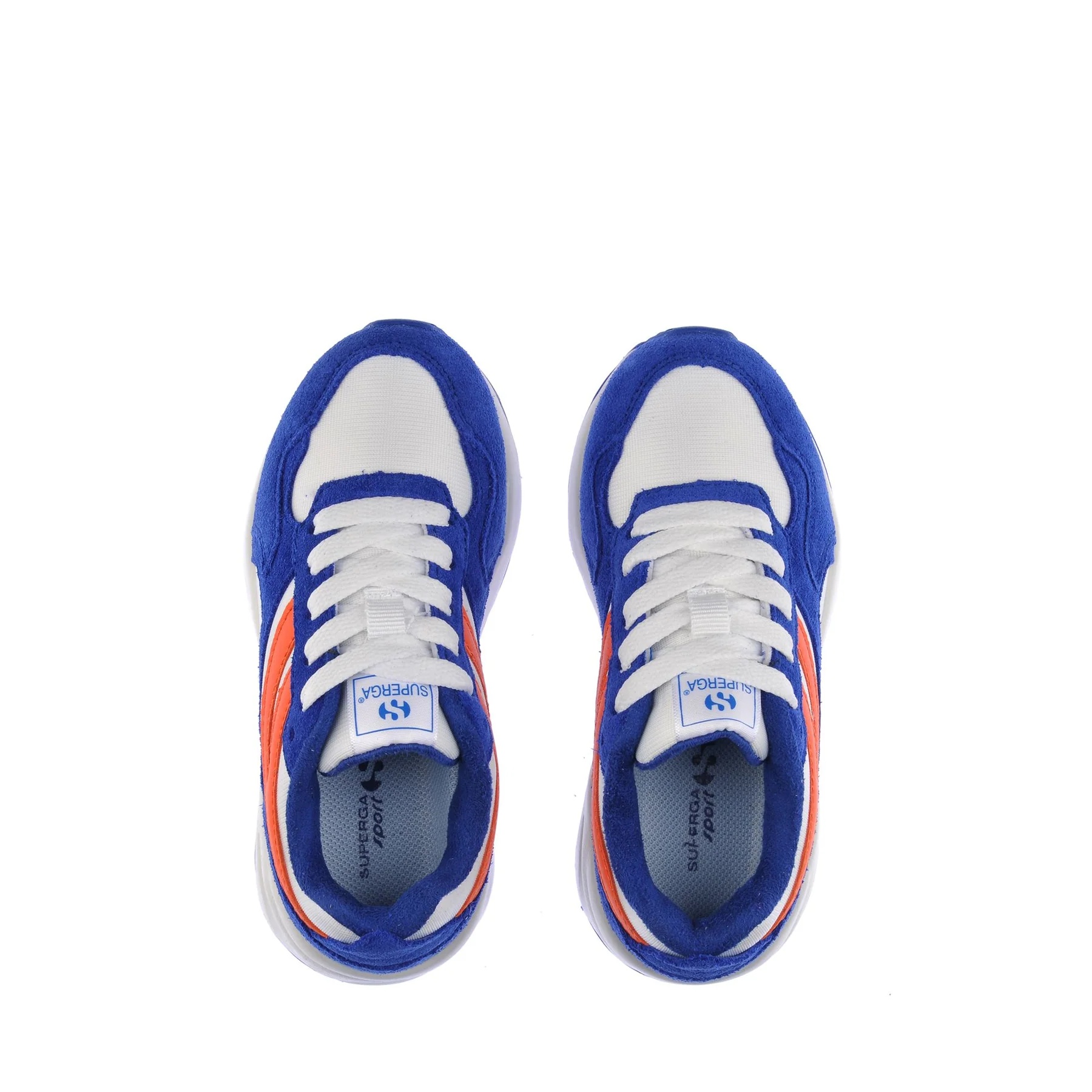 4073 KIDS TRAINING POLY SUEDE-BLUE ROYAL-WHITE-ORANGE