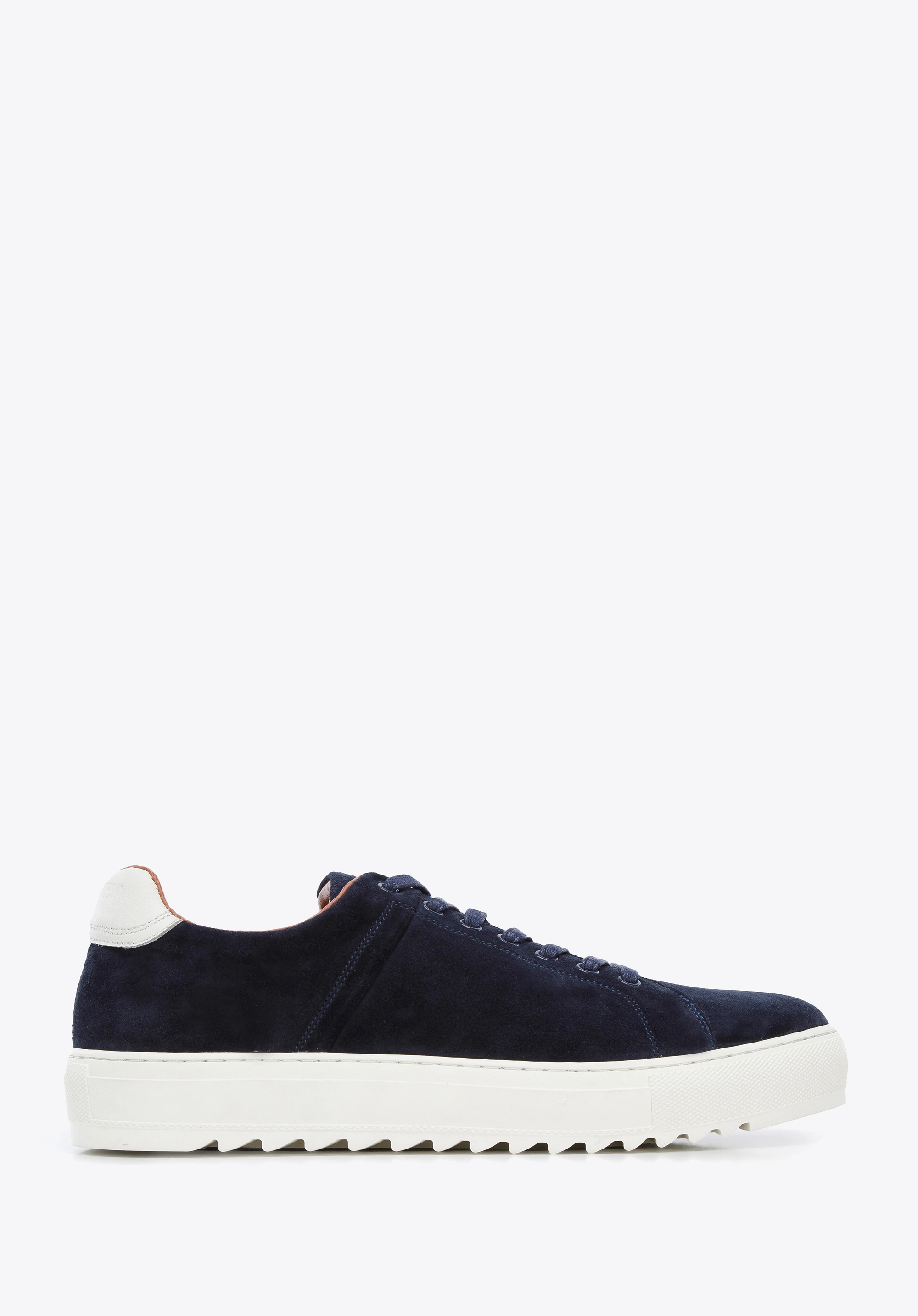 Męskie sneakersy zamszowe na grubej podeszwie granatowe