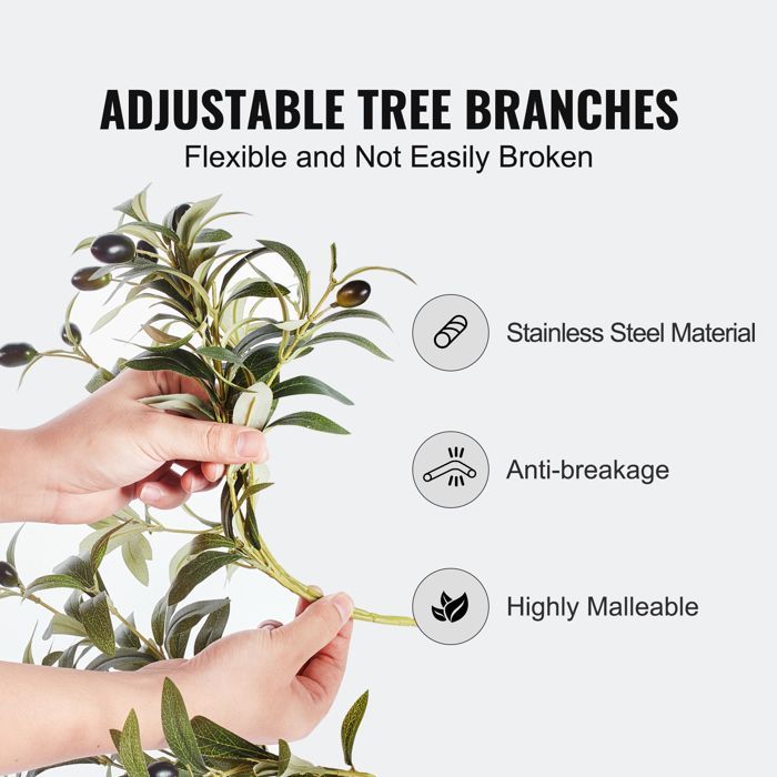 Olivier Artificiel - DUOKU - 1,5 m - Plante PE - Arbre réaliste en pot - Anti-basculement