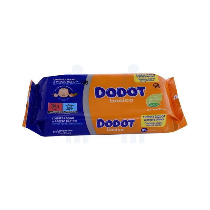 Lingettes bébé Dodot Basico - 54 unités, nettoyantes et douces, testées cliniquement