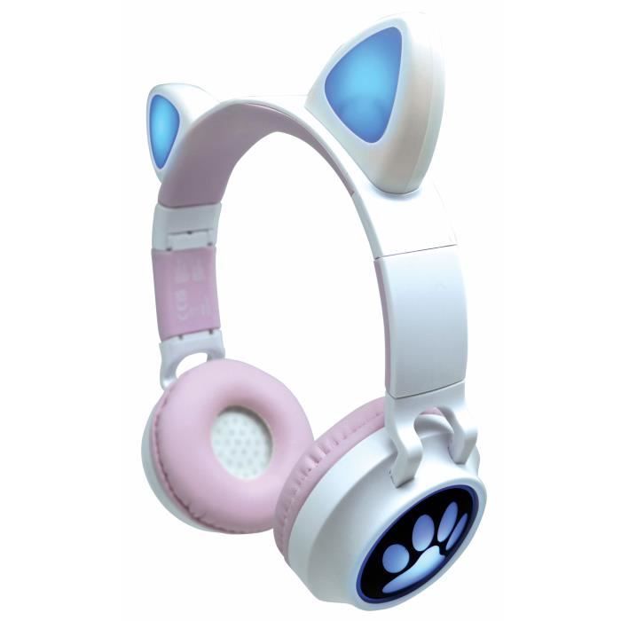 LEXIBOOK 2-in-1 -kissankorvakuulokkeet - Bluetooth 5.0 - pinkki - lapsille 4-vuotiaista ylöspäin