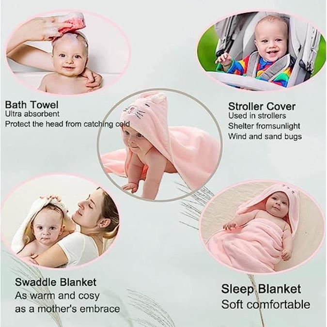 Conjunto de 3 piezas de capa de baño con capucha para bebé - Toalla con capucha para bebé, regalo para recién nacido, envoltura de baño para bebé, capa de baño para bebé