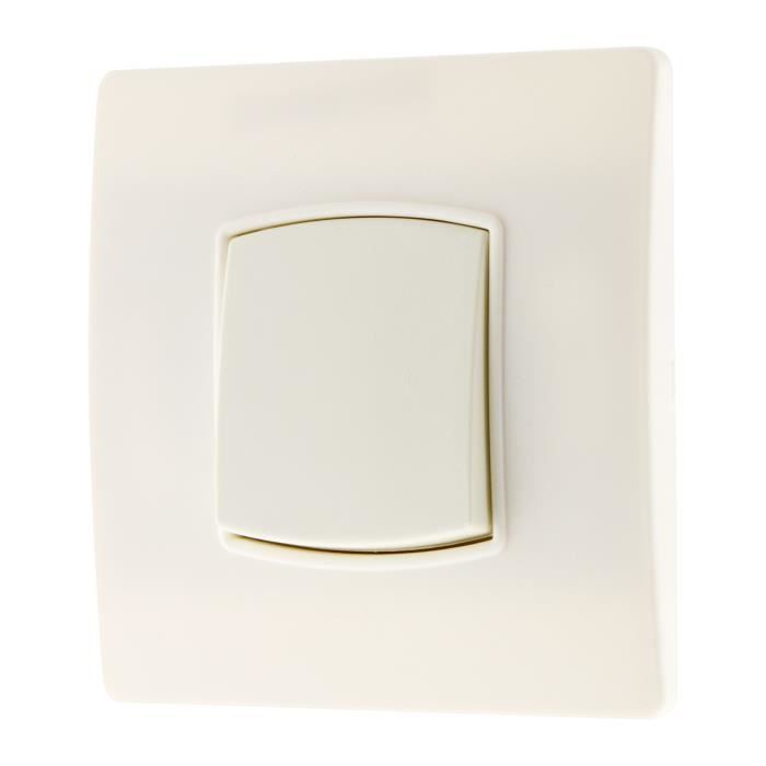Interruptor ZENITECH con pulsador, montaje con tornillo y garra, Diwone - Blanco