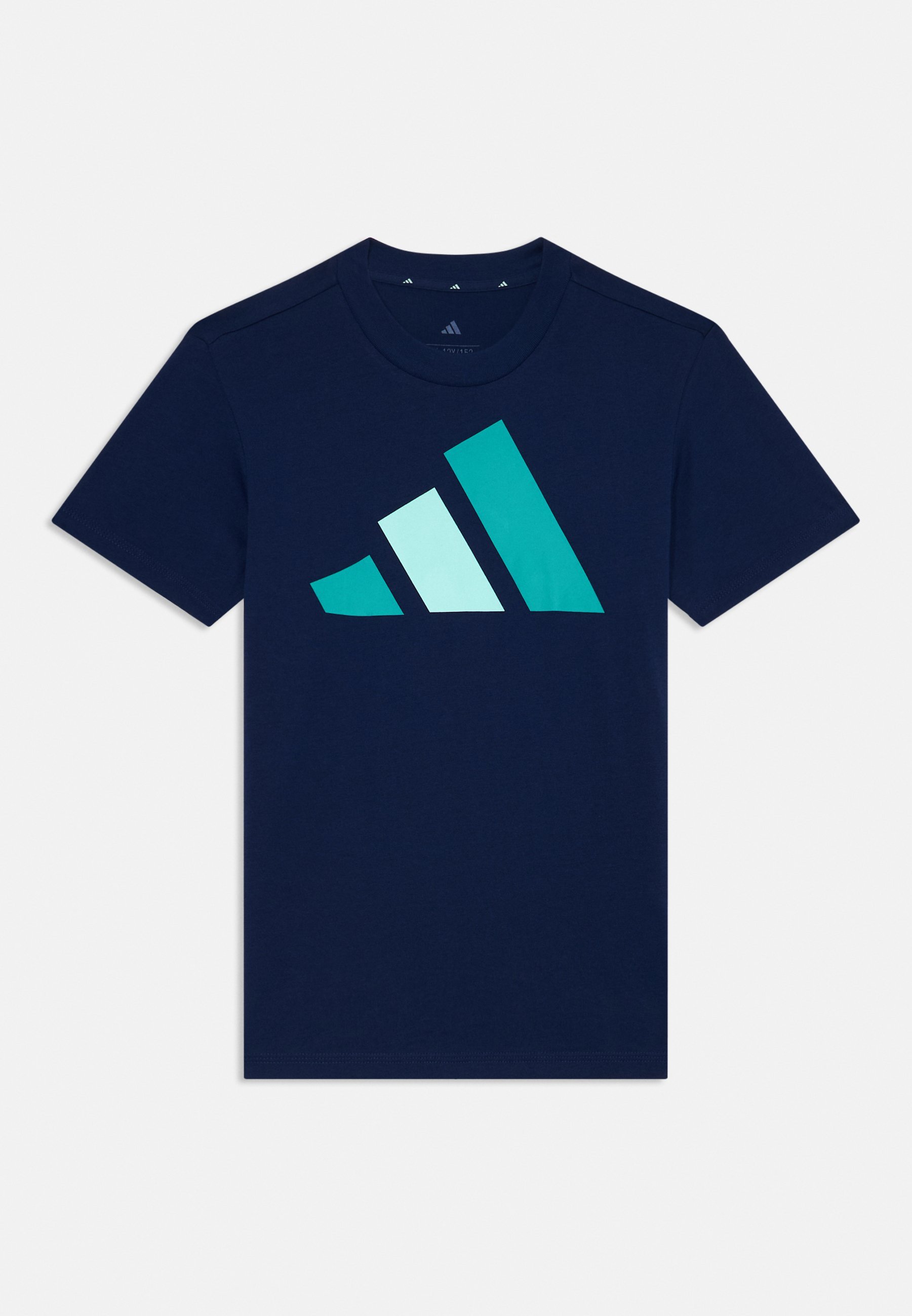 adidas Performance ESSENTIALS JUNIOR UNISEX - T-shirt met print - donkerblauw/lichtblauwgroen/mintgroen