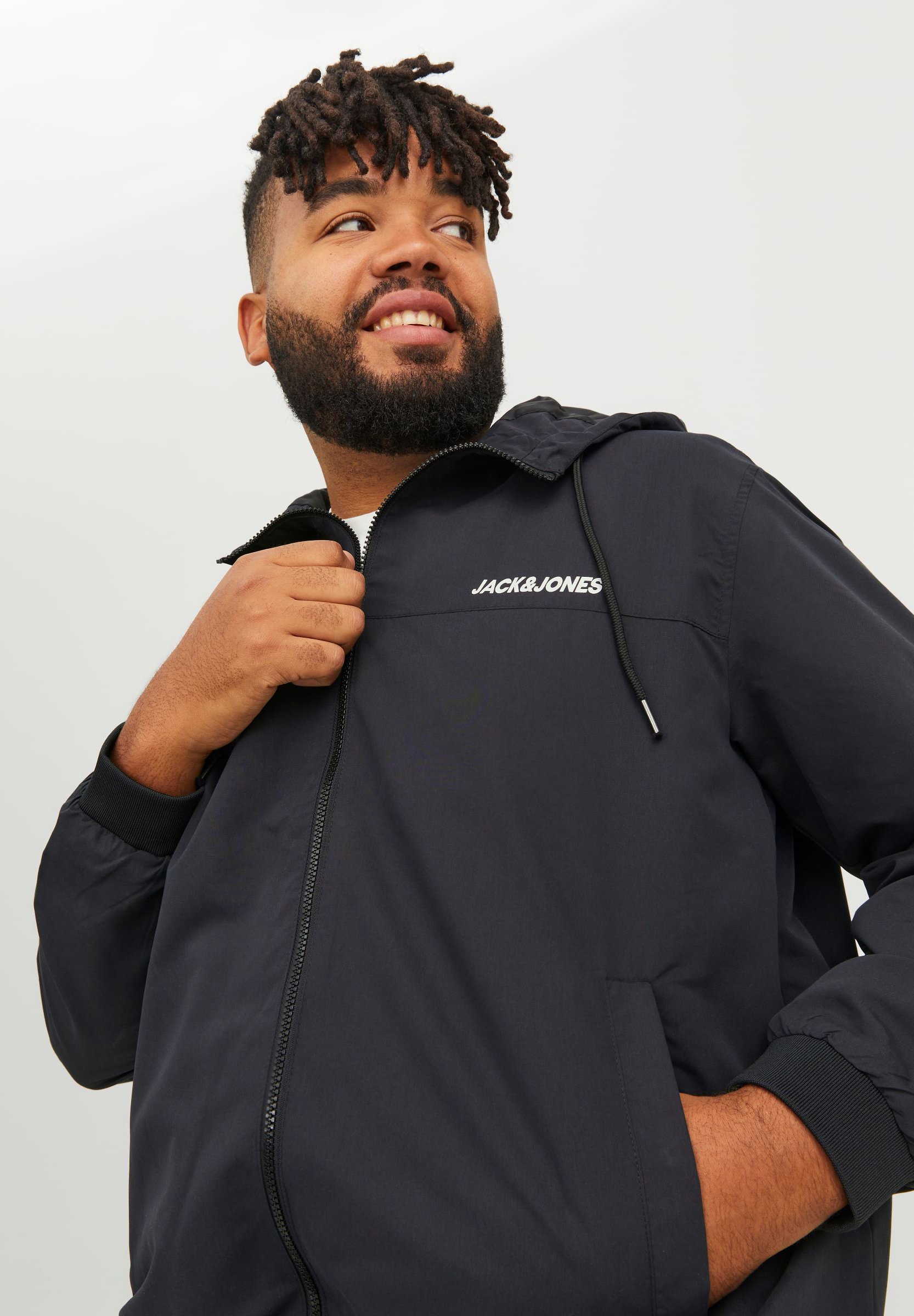 Lett jakke - blackJack & Jones JJERUSH HOOD - Lett jakke - black