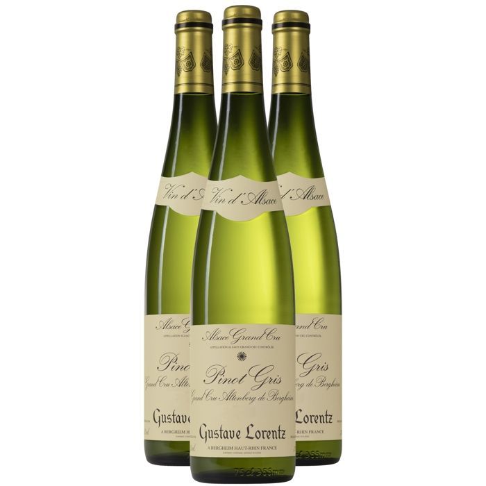 Gustave Lorentz Alsace grand cru Altenberg de Bergheim Pinot Gris Vieilles Vignes 2016 - Vin Blanc d' Alsace (3x75cl) BIO Moelleux
