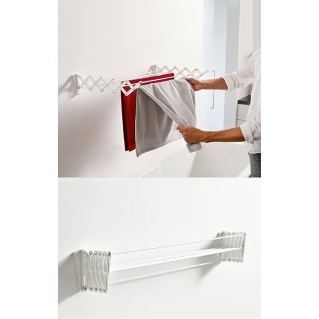 Clothes drying rack - White - 90 cm - Foldable - Bathroom accessories - Contemporary