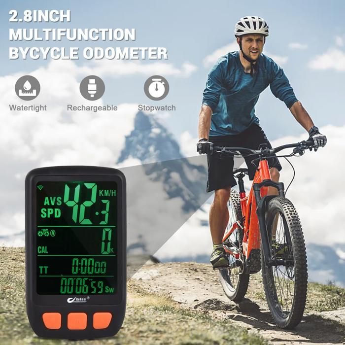 Compteur vélo numérique sans fil kilométrique rechargeable rétroéclairage chronomètre YYV