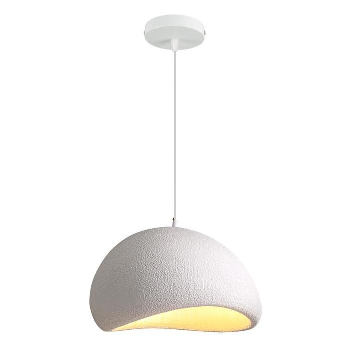Lámpara colgante de cemento industrial moderna iDEGU de 30 cm, lámpara de techo con diseño Edison creativo para sala de estar y dormitorio, color blanco.
