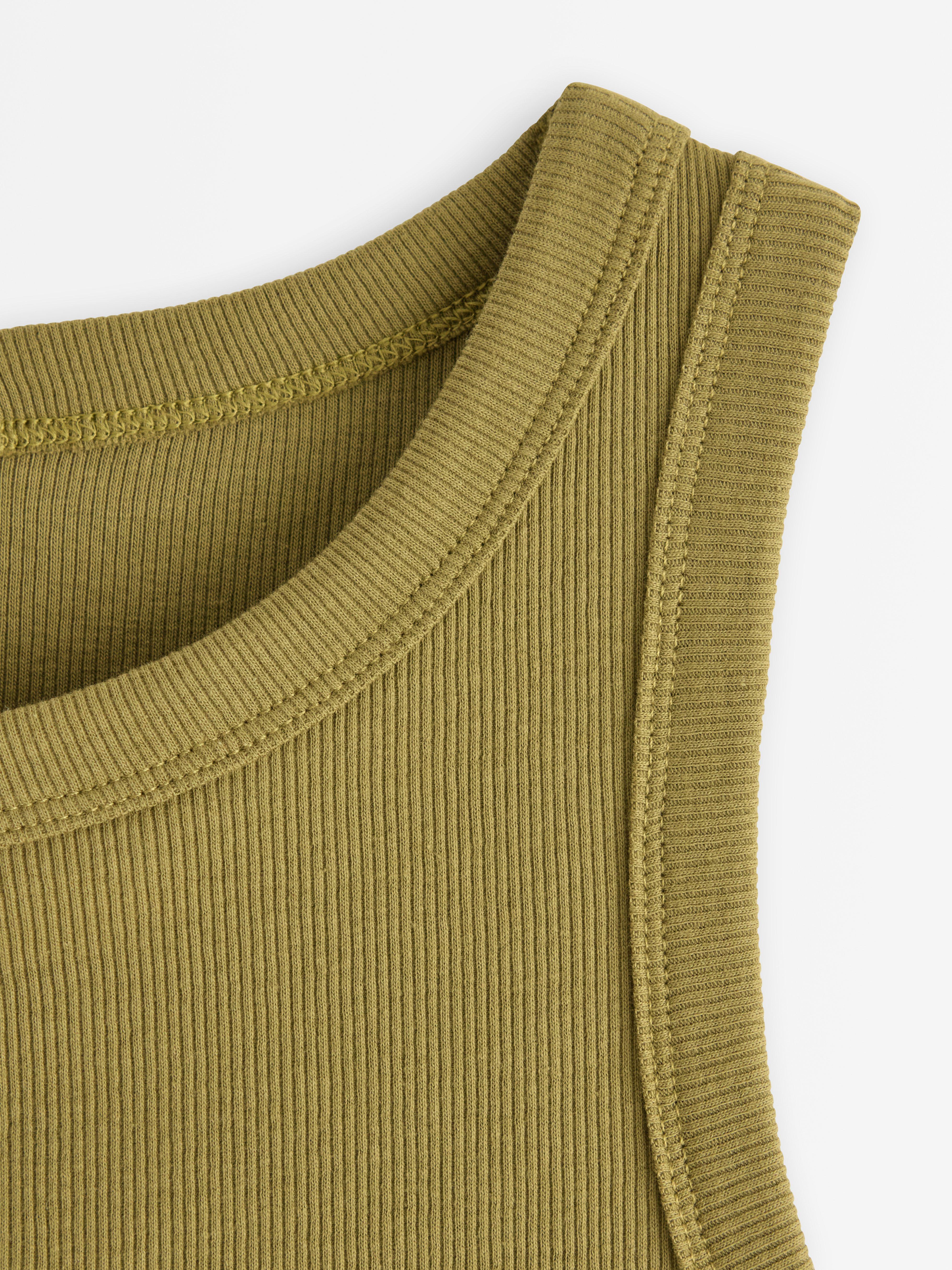 Lino Ribbat Verde Polvoriento