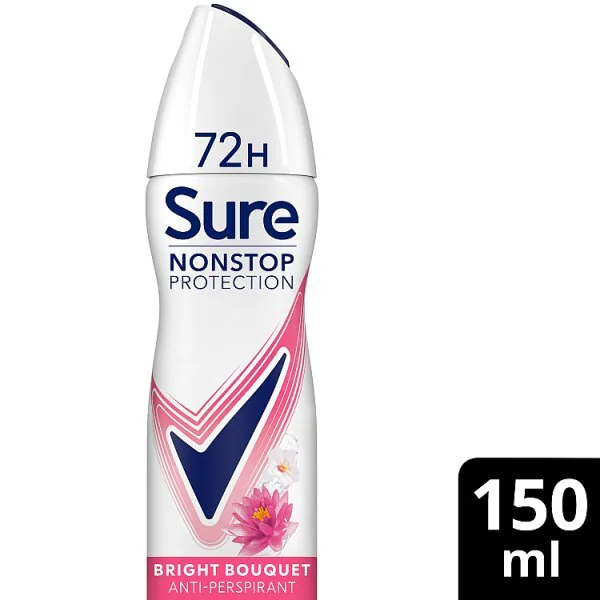 Deodorante antitraspirante Sure Aerosol Nonstop Bright Bouquet 150ml
