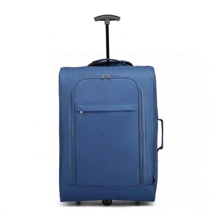 Kono Valise Cabine 53x36x18cm Souple Légère à 2 roulettes Bagage à Main Avion Valise de Voyage Bagages en Polyester 600D, (Marine)