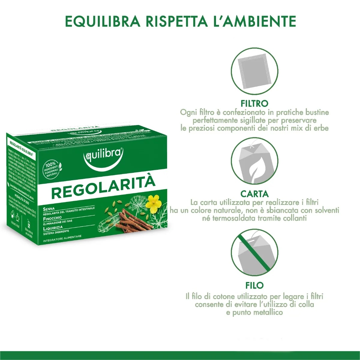 EQUILIBRA Kruidenthee Equilibra Regularity 15 filters met venkel, senna en zoethout