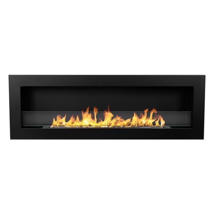 Chimenea de bioetanol - Livorno 120 - Negra - Ecológica - Fácil instalación - Diseño elegante