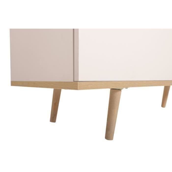 GÖTEBORG Scandinavian TV unit - White - 2 Doors - W 160 x D 40 x H 50 cm