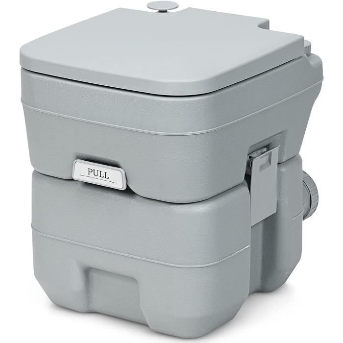 Inodoro portátil RELAX4LIFE de 20 litros, inodoro químico para camping, obras de construcción, barcos, color gris.
