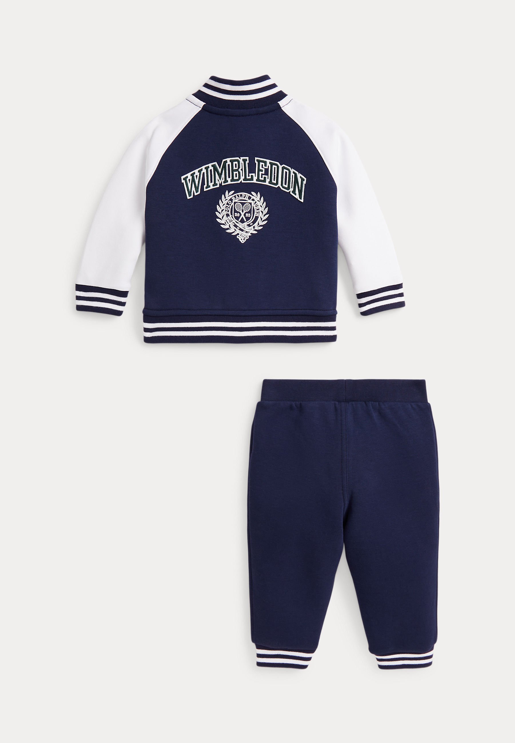 Polo Ralph Lauren WIMBLEDON DUBBELGEBREIDE JAS EN BROEK SET - Sweatshirt met rits - verfijnd marineblauw/keramisch wit