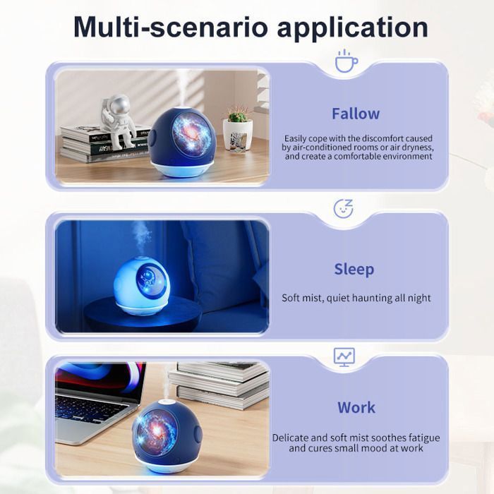 Humidificador silencioso para el hogar: ideal para dormitorios, madres y niños, con función de aromaterapia.